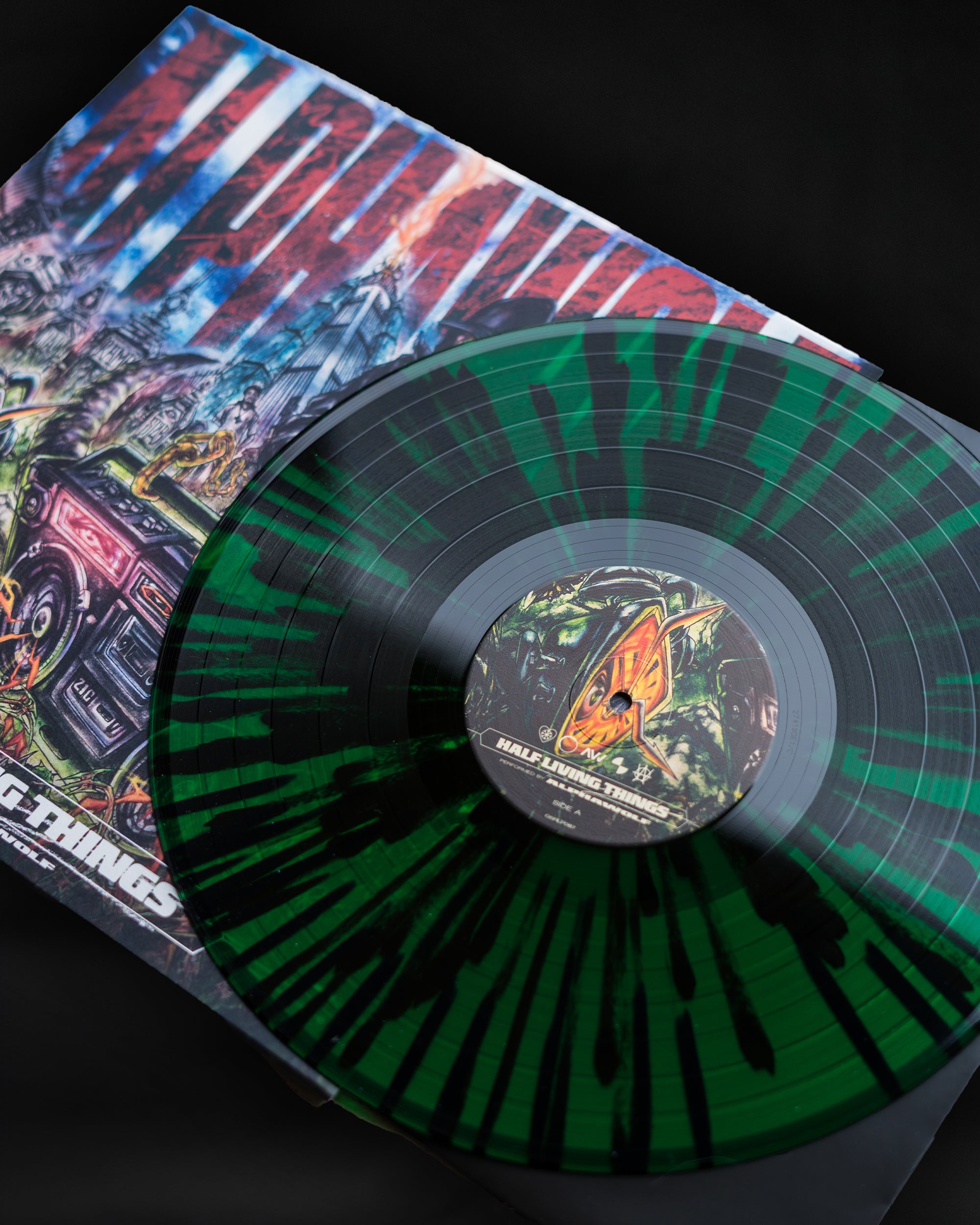 Half Living Things 12" Transparent Green w/ Black Splatter – Alpha Wolf