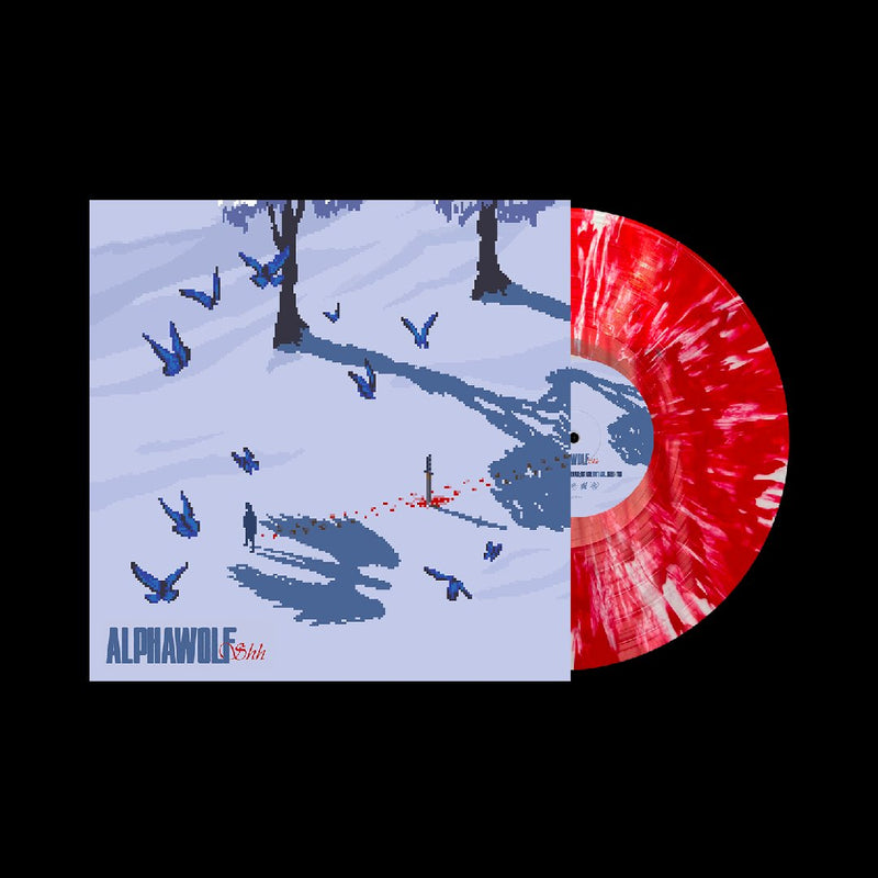 shh - 12" Clear w/ Heavy Red Splatter / 300